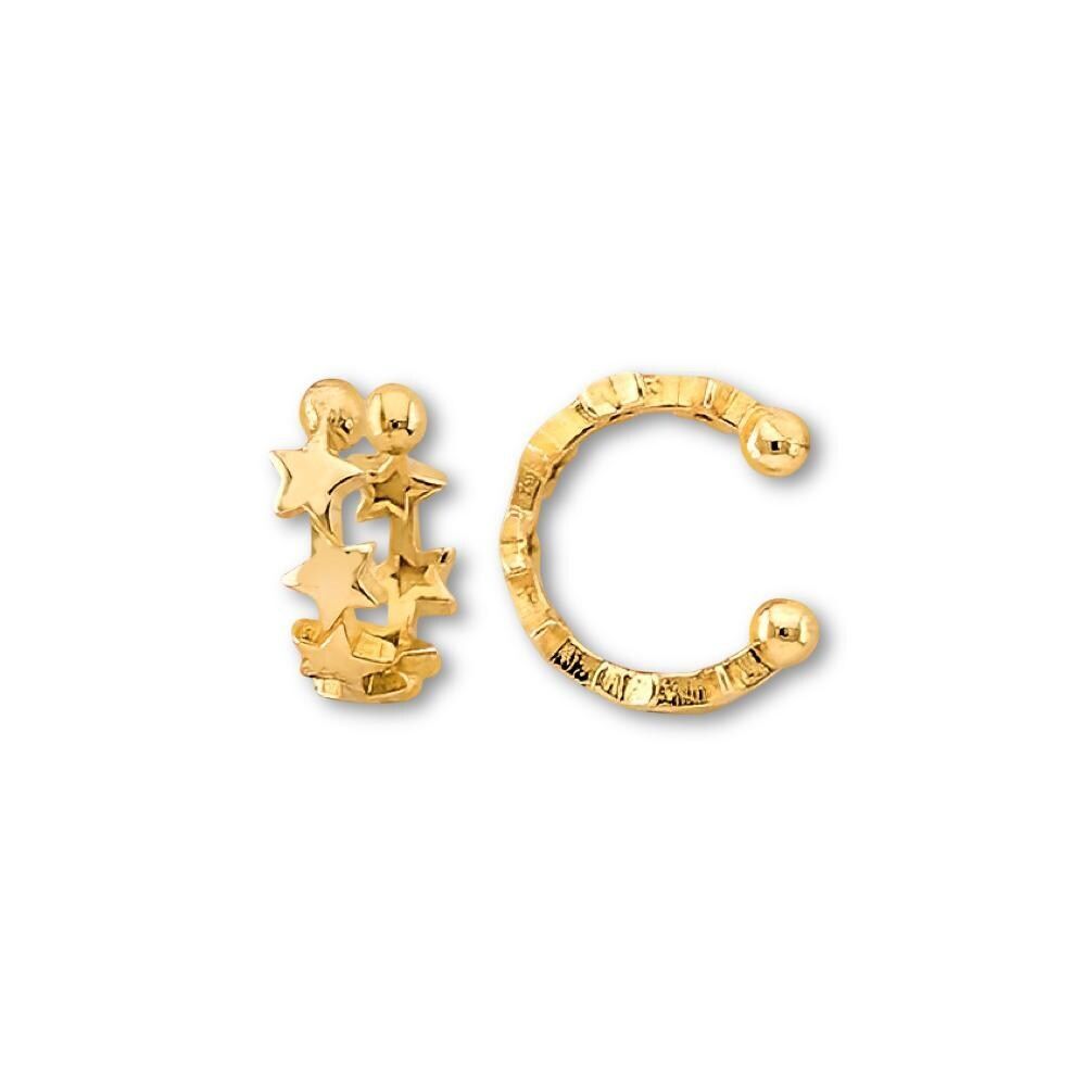 14K Gold Star Ear Cuff | Celestial Cartilage Earring By Tehrani Jewelry